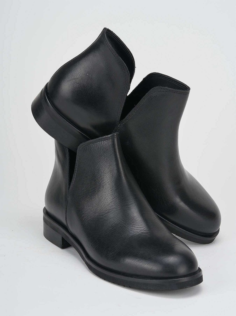 Donna Barca | Stivaletti Tacco Basso Tacco 1 Cm In Pelle Nera