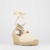 Donna Barca | Espadrillas Tacco 6 Cm Tessuto Beige