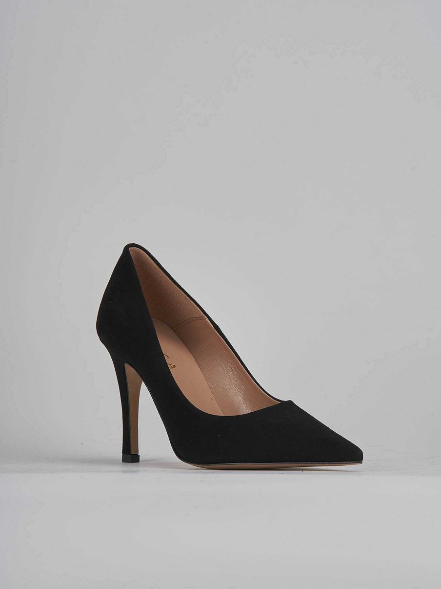 Donna Barca | Decollete Tacco 9 Cm In Camoscio Nero