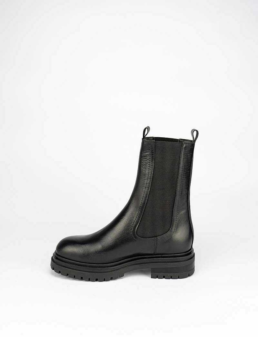 Donna Barca | Stivaletti Tacco Basso Tacco 3 Cm In Pelle Nera