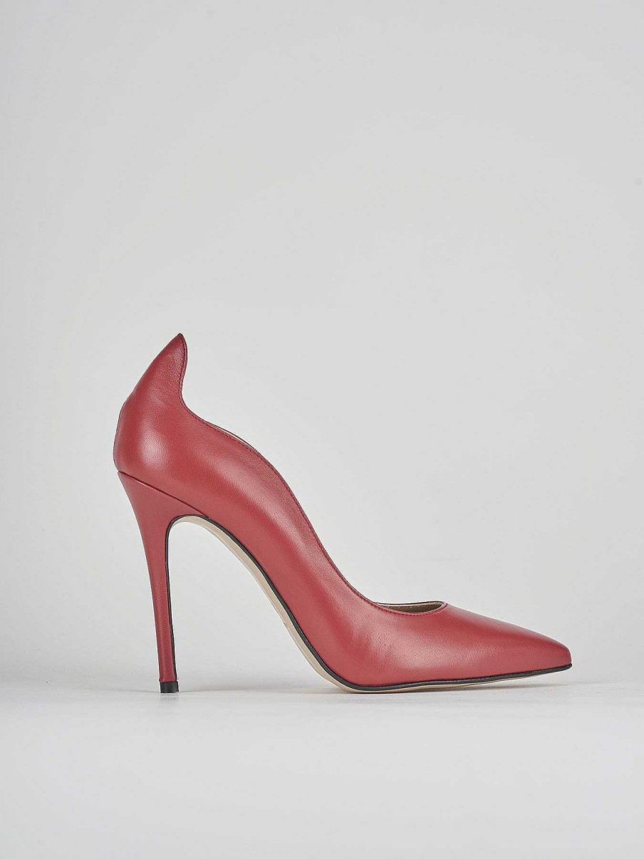 Donna Barca | Decollete Tacco 9 Cm In Pelle Rossa