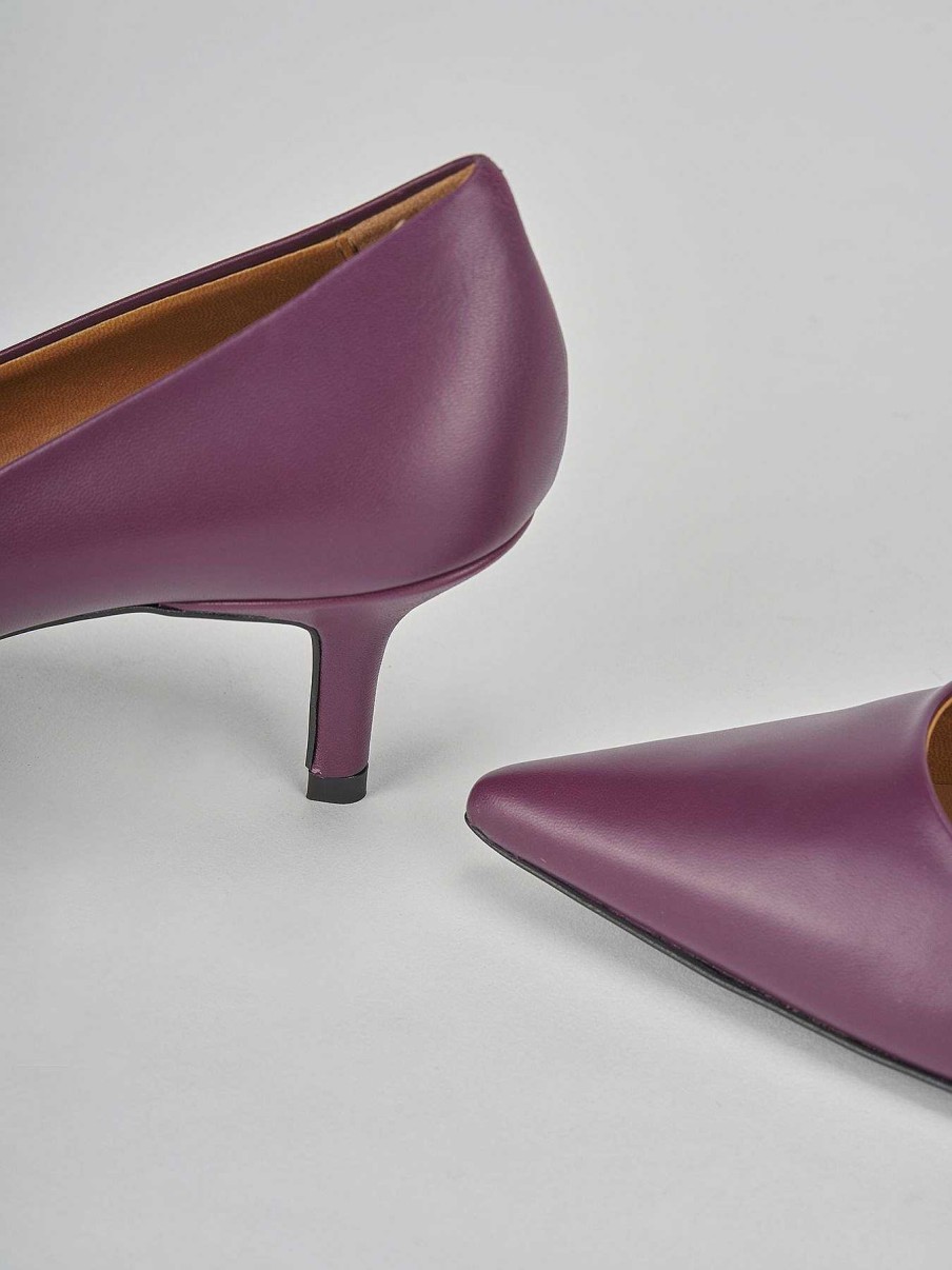 Donna Barca | Decollete Tacco 7 Cm In Pelle Viola