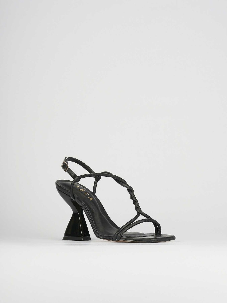 Donna Barca | Sandali Tacco Alto Tacco 10 Cm In Pelle Nera