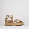 Donna Barca | Zeppa Tacco 6 Cm In Pelle Oro