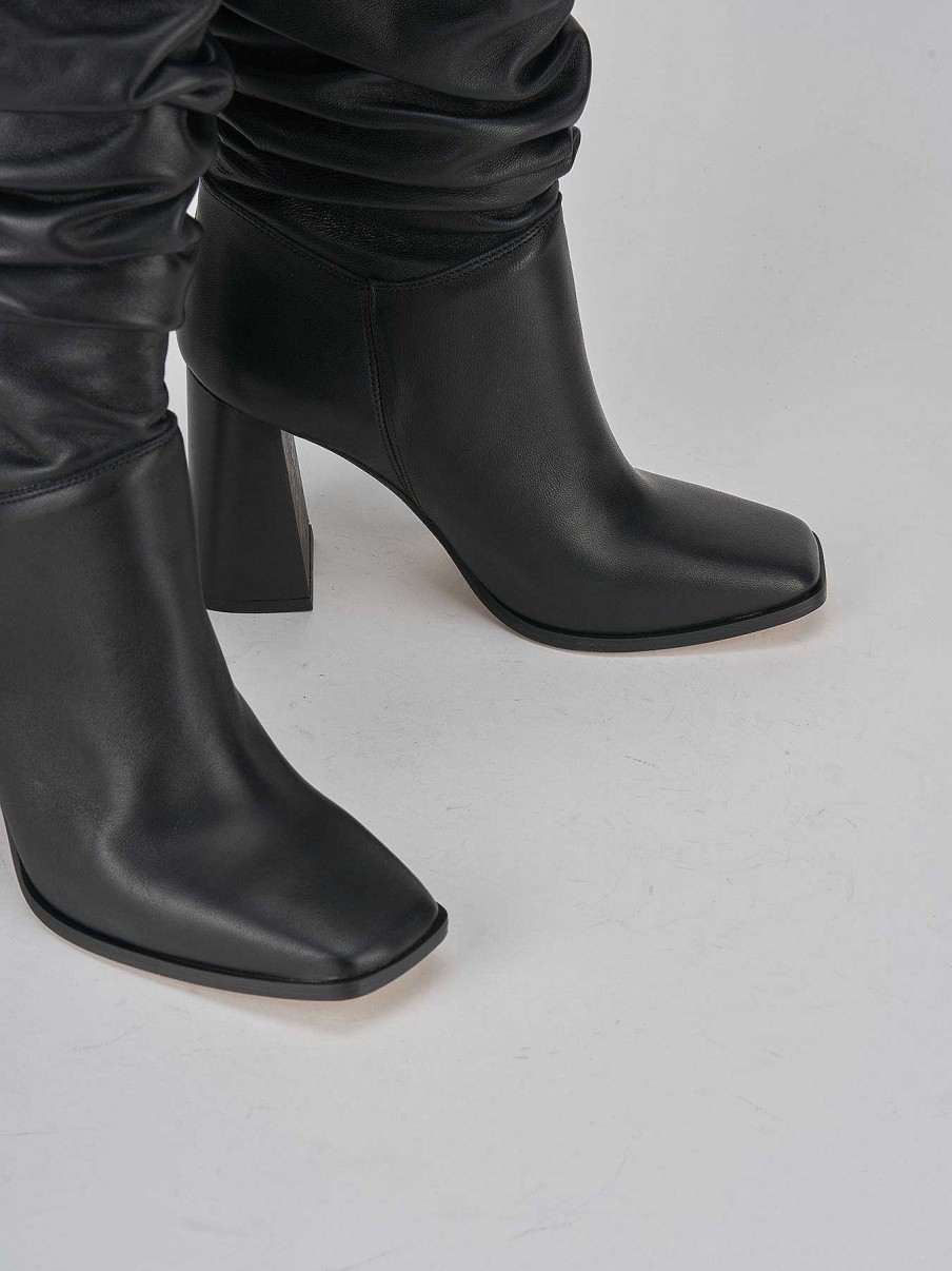 Donna Barca | Stivali Tacco 9Cm Pelle Nero