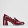 Donna Barca | Mocassino Tacco 8 Cm In Vernice Bordeaux