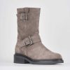 Donna Barca | Stivaletti Tacco Basso Tacco 2 Cm In Camoscio Grigio