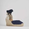 Donna Barca | Espadrillas Tacco 6 Cm In Camoscio Blu