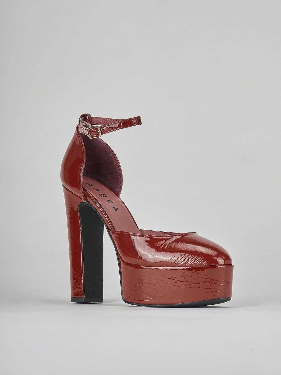 Donna Barca | Decollete Tacco 13 Cm Vernice Rossa