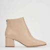 Donna Barca | Stivaletti Tacco Alto Tacco 5 Cm In Pelle Beige