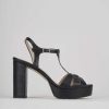 Donna Barca | Sandali Tacco Alto Tacco 9 Cm In Pelle Nera