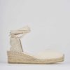 Donna Barca | Espadrillas Tacco 4 Cm In Tessuto Beige