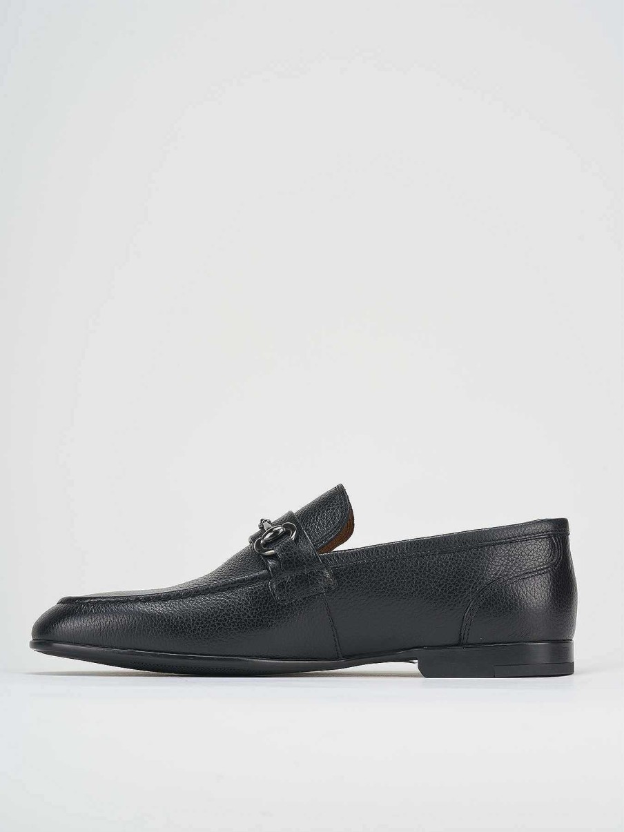 Uomo Barca | Mocassini Tacco 1 Cm In Pelle Nera