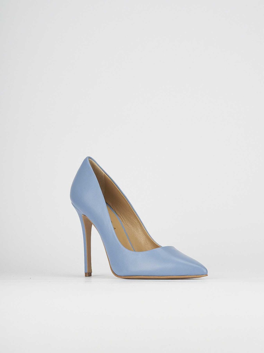 Donna Barca | Decollete Tacco 11 Cm In Pelle Azzurra