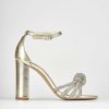 Donna Barca | Sandali Tacco Alto Tacco 10 Cm In Pelle Oro