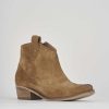 Donna Barca | Stivaletti Tacco Basso Tacco 3 Cm In Camoscio Beige