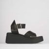 Donna Barca | Zeppa Tacco 5 Cm In Pelle Nera