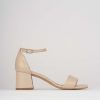 Donna Barca | Sandali Tacco Alto Tacco 5 Cm In Pelle Beige