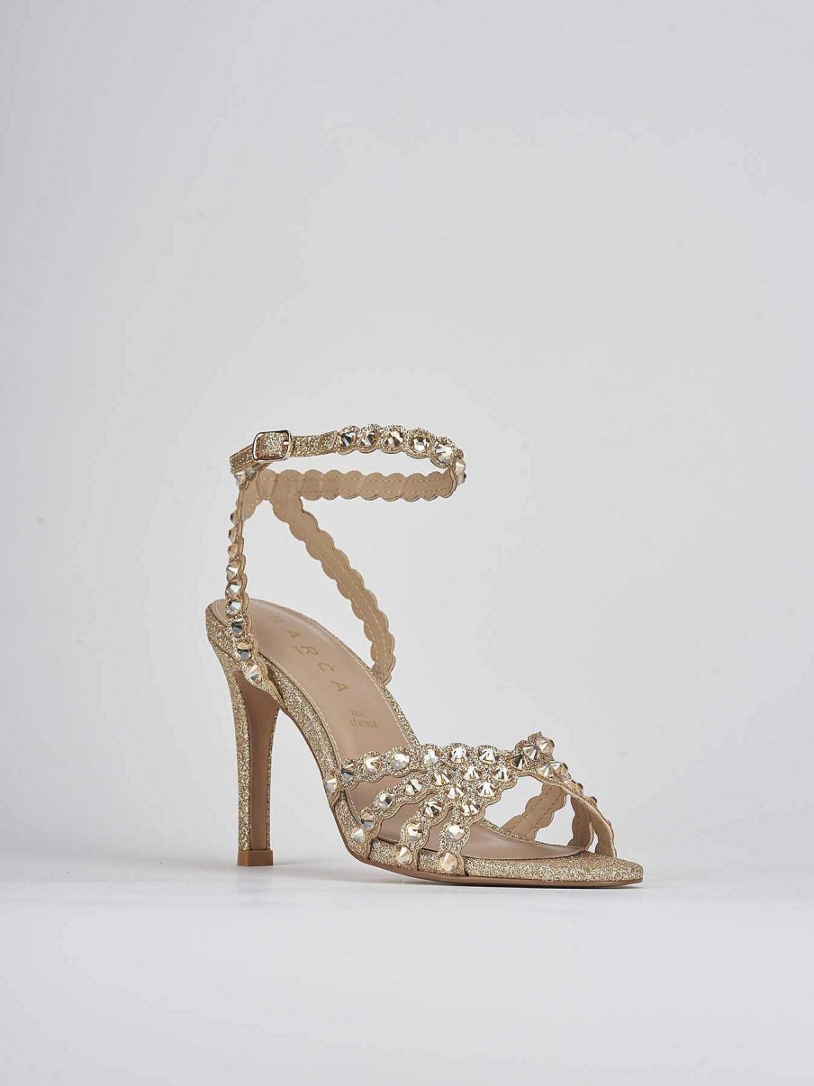 Donna Barca | Sandali Tacco Alto Tacco 9 Cm Glitter Oro