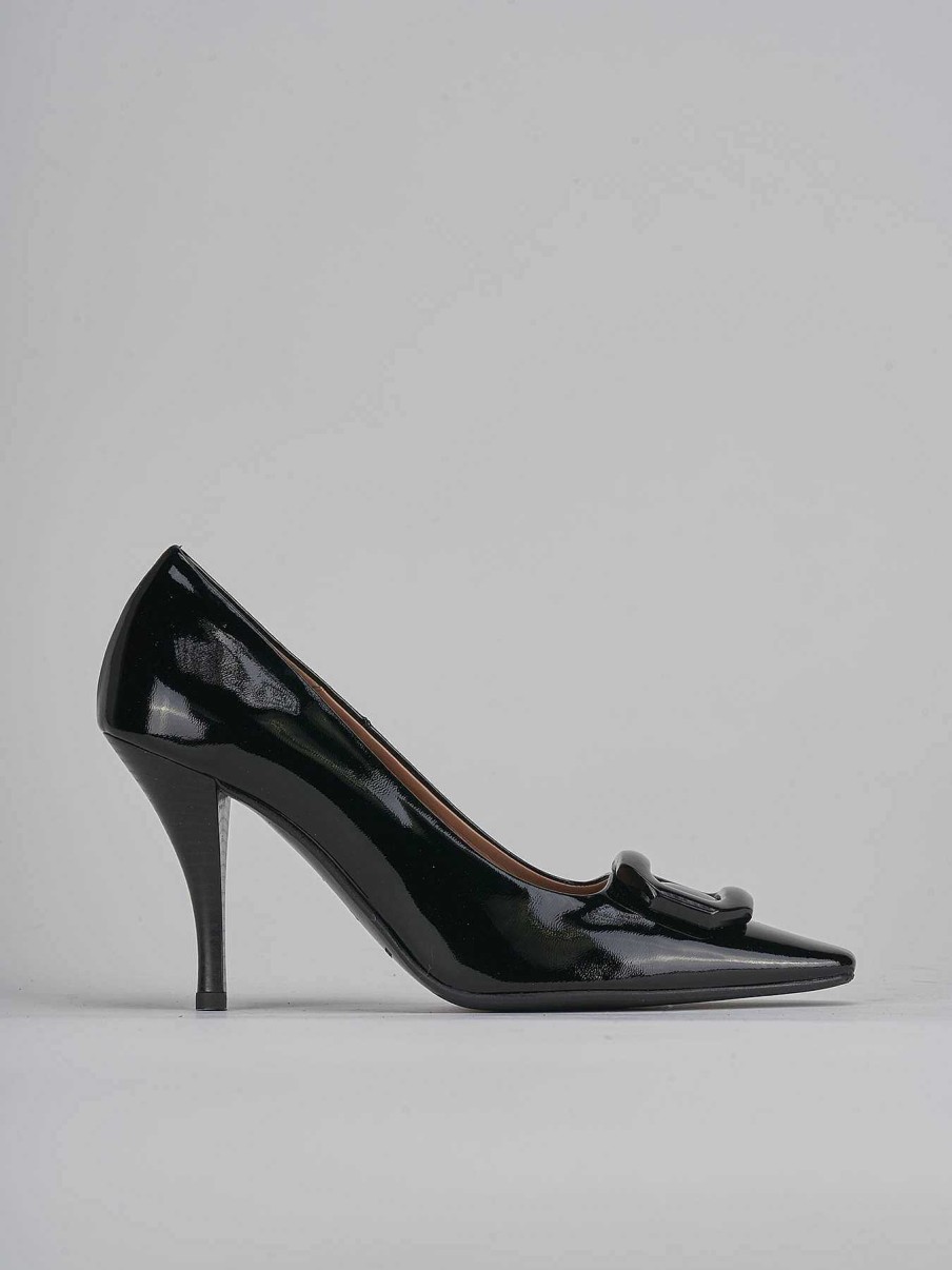 Donna Barca | Decollete Tacco 9 Cm In Vernice Nera