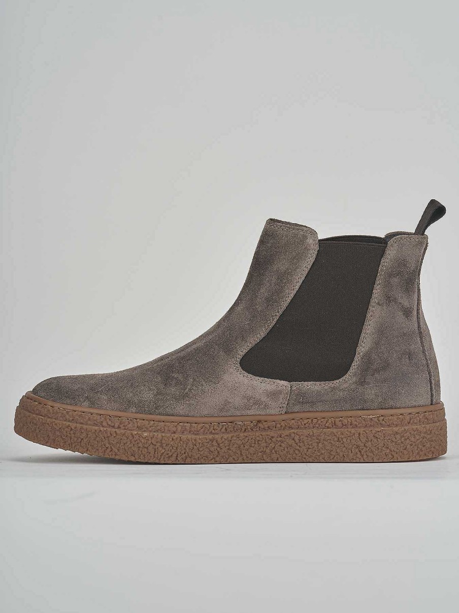 Uomo Barca | Stivaletto In Camoscio Beige