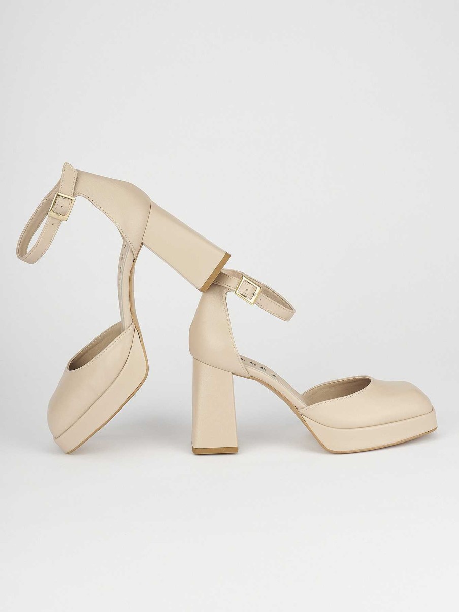 Donna Barca | Decollete Tacco 9 Cm In Pelle Beige