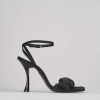 Donna Barca | Sandali Tacco Alto Tacco 10 Cm In Pelle Nera