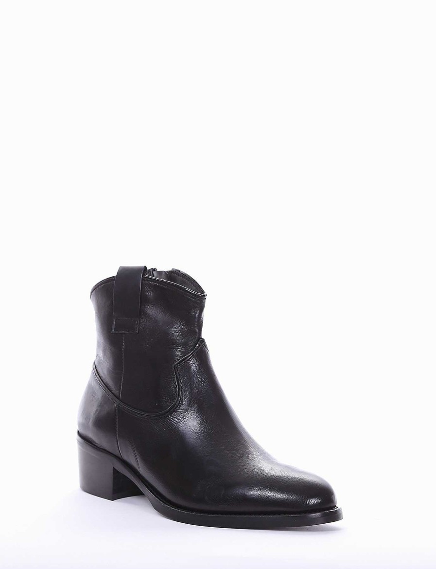 Donna Barca | Stivaletti Tacco Basso Tacco 3 Cm In Pelle Nera