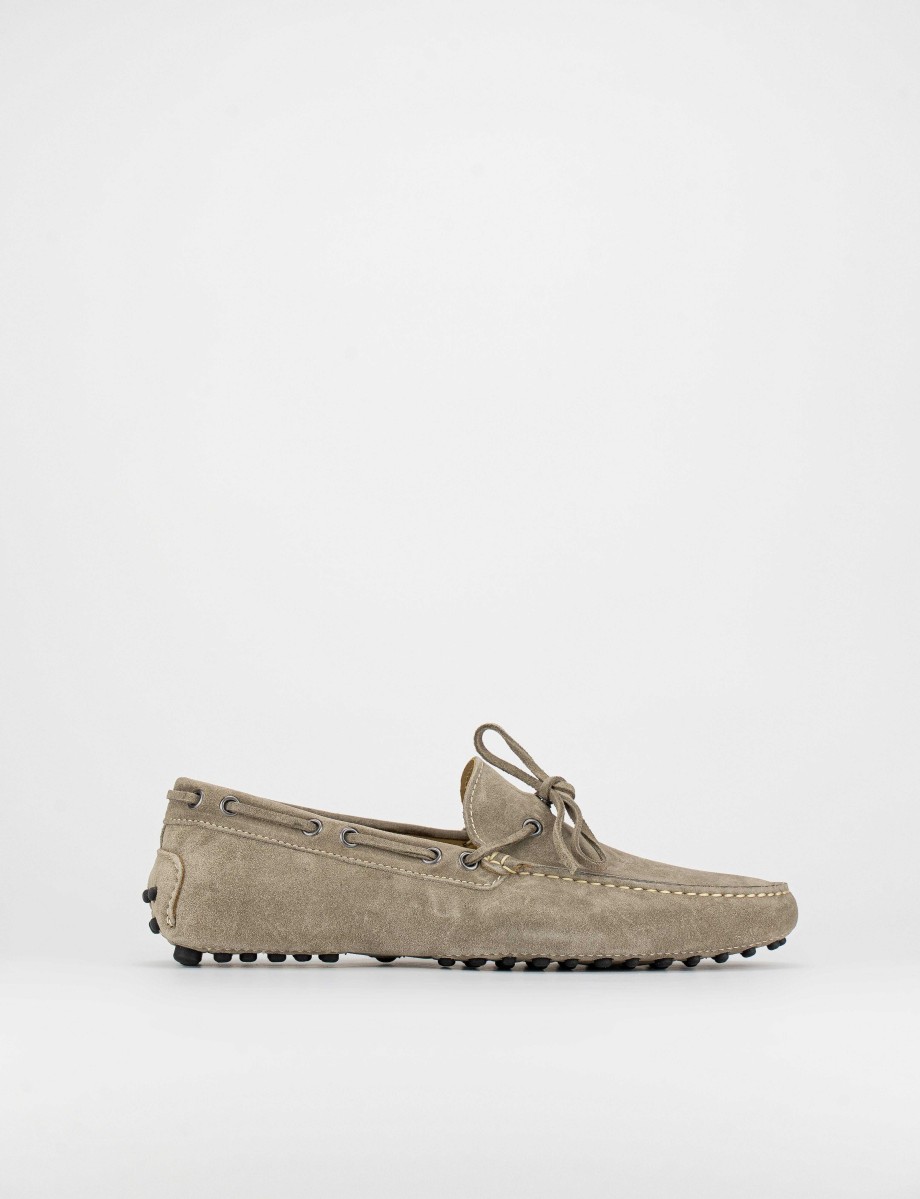 Uomo Barca | Mocassini In Camoscio Beige