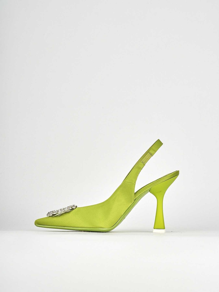 Donna Barca | Decollete Tacco 9 Cm In Raso Verde