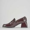 Donna Barca | Mocassino Tacco 4 Cm In Pelle Bordeaux