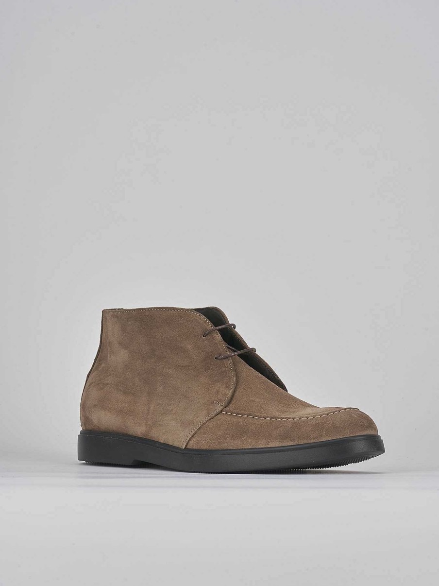 Uomo Barca | Stivaletto In Camoscio Beige