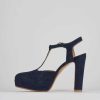 Donna Barca | Decollete Tacco 11 Cm In Camoscio Blu