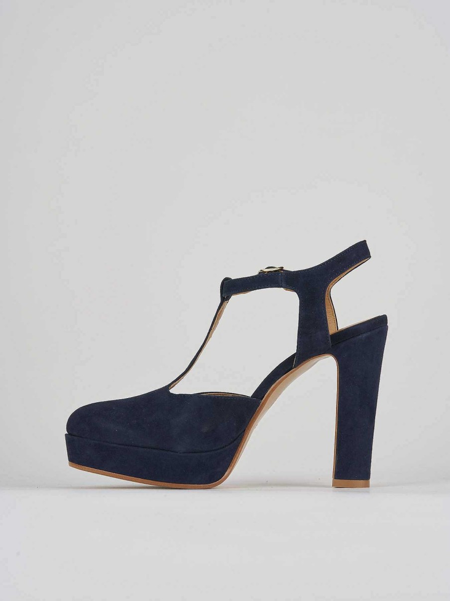 Donna Barca | Decollete Tacco 11 Cm In Camoscio Blu