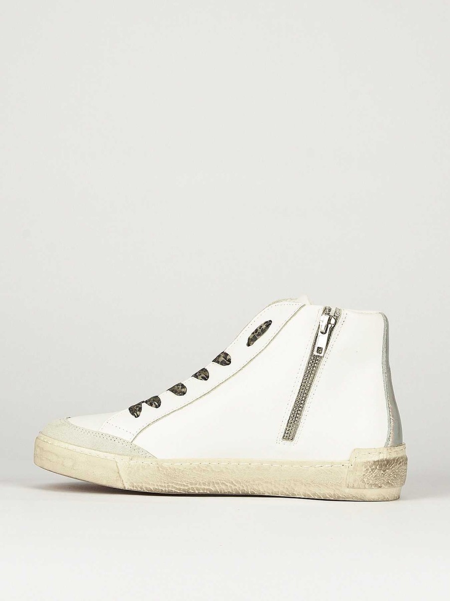 Donna Barca | Sneakers Tacco 1 Cm In Pelle Bianca