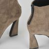 Donna Barca | Stivaletti Tacco Alto Tacco 8 Cm In Camoscio Beige