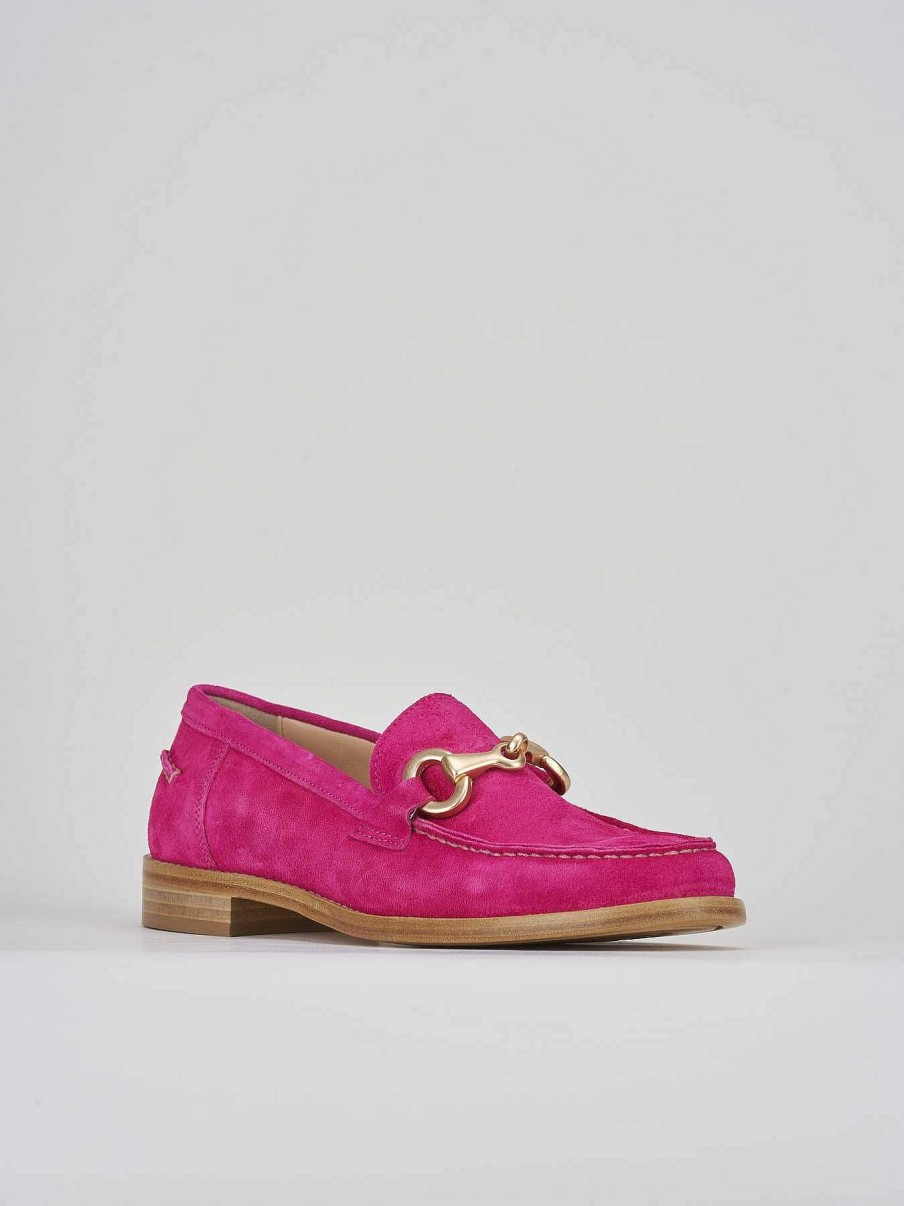 Donna Barca | Mocassino Tacco 1 Cm In Camoscio Rosa