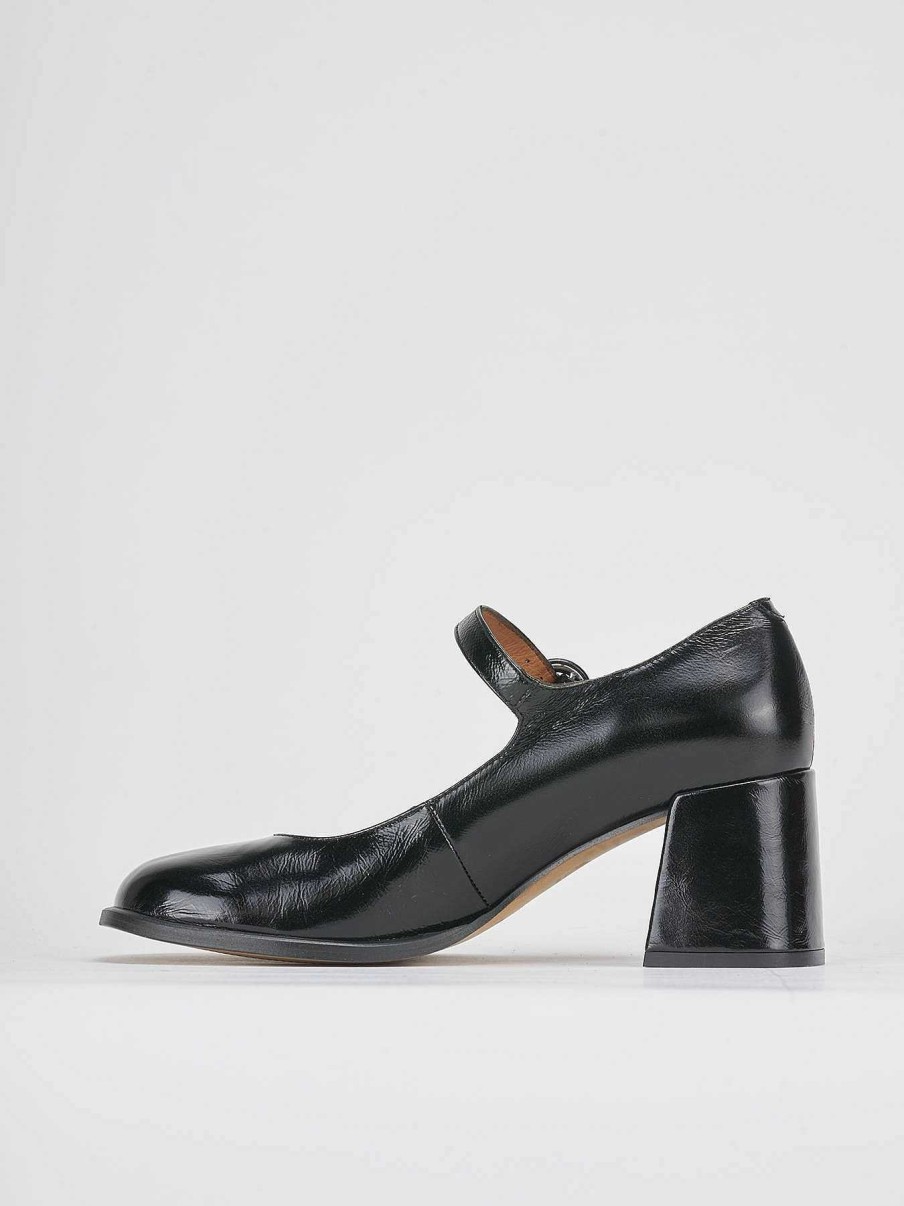 Donna Barca | Decollete Tacco 8 Cm In Vernice Nera