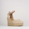 Donna Barca | Espadrillas Tacco 5 Cm Camoscio Beige