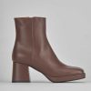 Donna Barca | Stivaletti Tacco Alto Tacco 5 Cm In Pelle Marrone