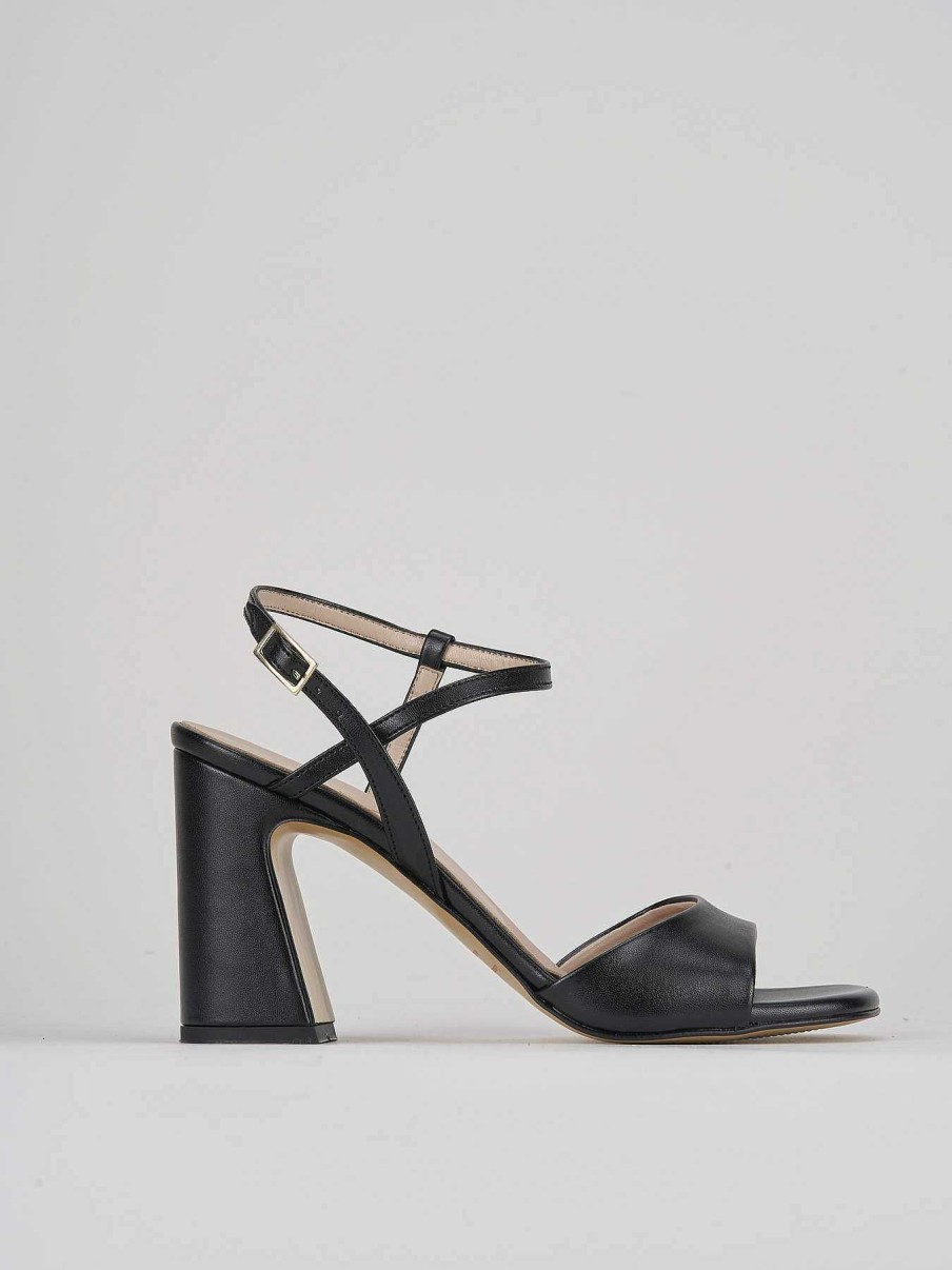 Donna Barca | Sandali Tacco Alto Tacco 7 Cm In Pelle Nera