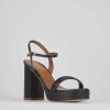 Donna Barca | Sandali Tacco Alto Tacco 9 Cm In Pelle Nera