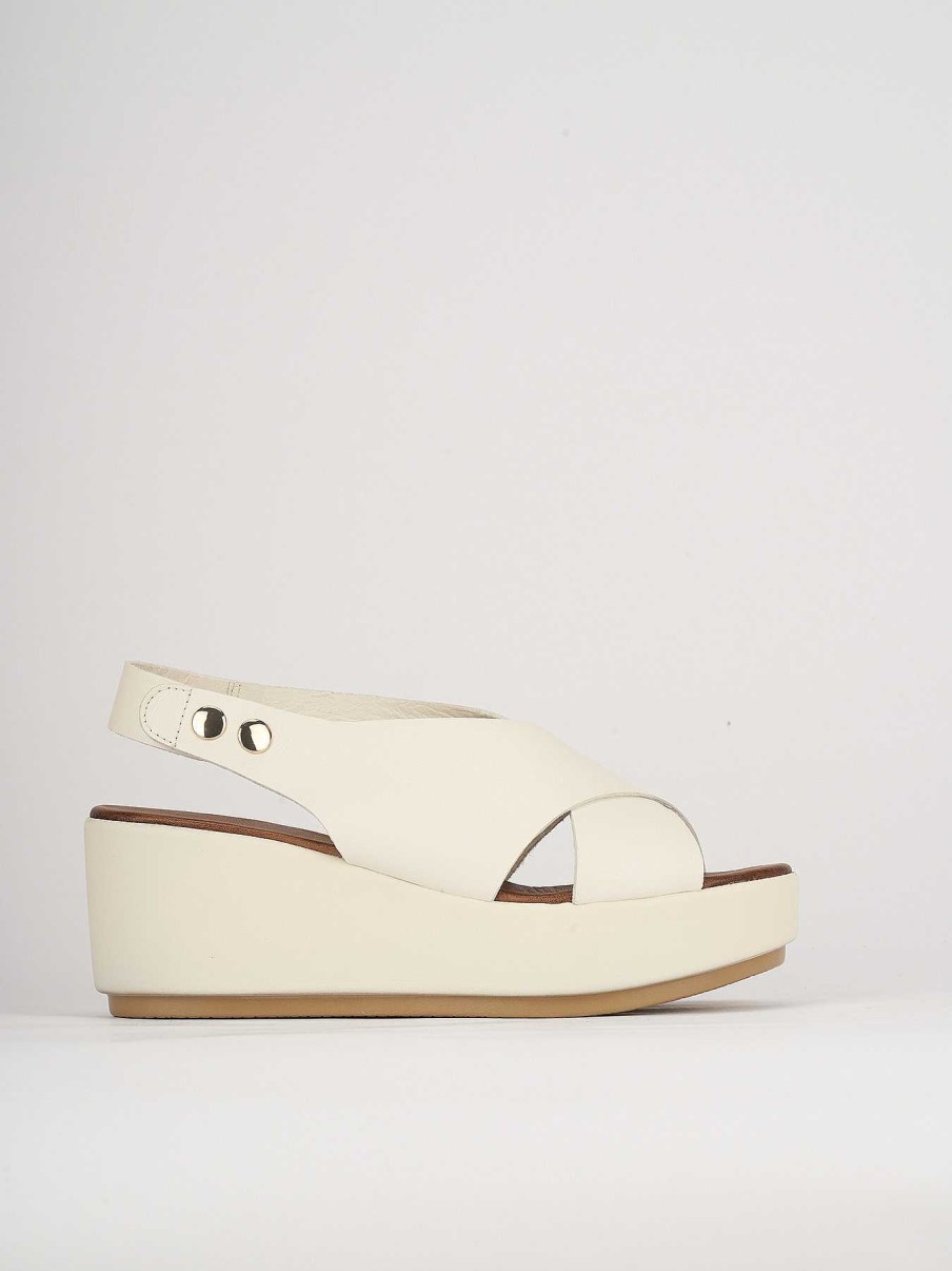 Donna Barca | Zeppa Tacco 7 Cm In Pelle Bianca