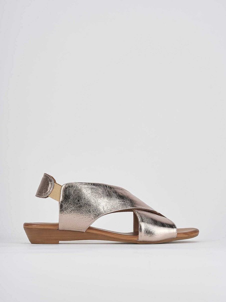 Donna Barca | Zeppa Tacco 3 Cm In Pelle Bronzo