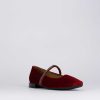 Donna Barca | Scarpe Basse Tacco 1 Cm In Velluto Rosso