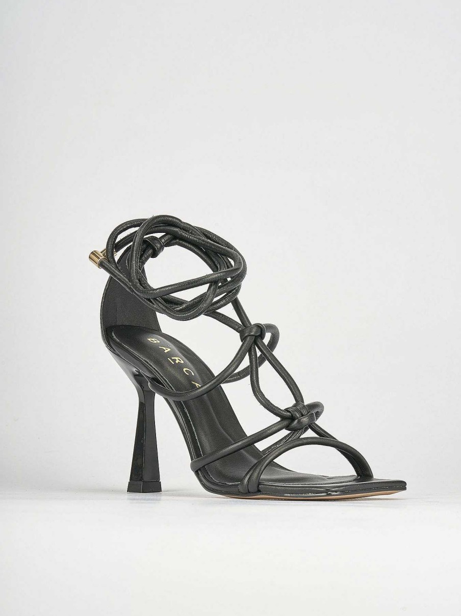 Donna Barca | Sandali Tacco Alto Tacco 10 Cm In Pelle Nera