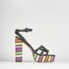 Donna Barca | Sandali Tacco Alto Tacco 10 Cm In Pelle Nera