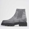 Donna Barca | Stivaletti Tacco Basso Tacco 2 Cm In Camoscio Grigio