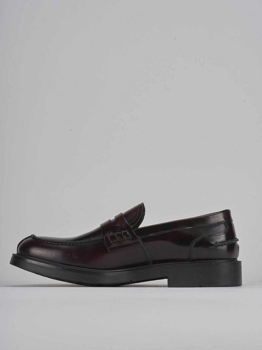 Uomo Barca | Mocassini In Pelle Bordeaux