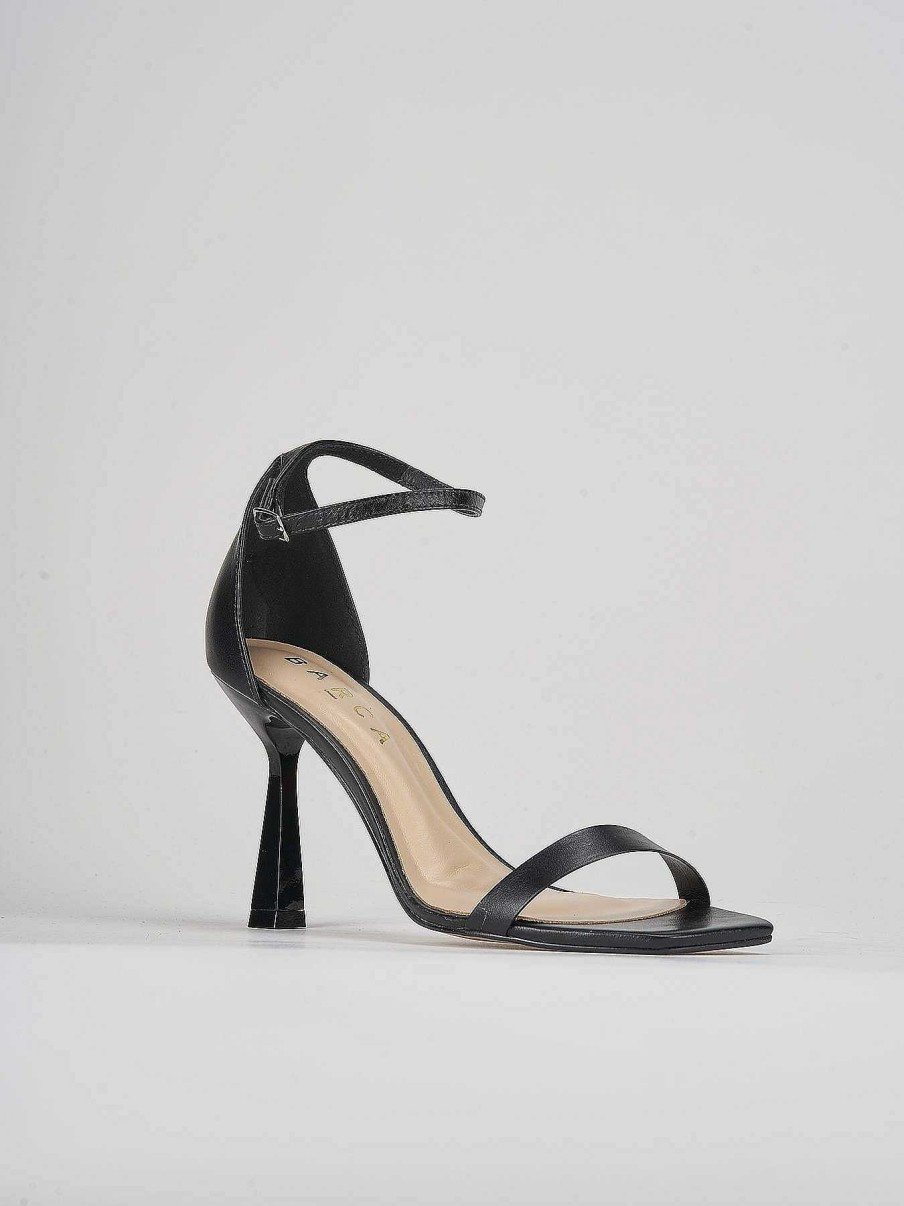 Donna Barca | Sandali Tacco Alto Tacco 9 Cm In Pelle Nera